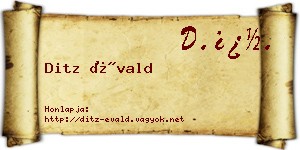 Ditz Évald névjegykártya